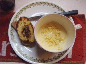 Picture of yesterday's lunch, which went perfectly with the day's weather.